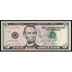 USA, P-551L, 5 dollars, California, 2021 - Billet de banque en vente sur Monnaies du Monde SHOP