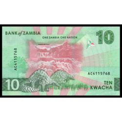 Zambie, P-w62, 10 kwacha, 2024 - Billet de banque en vente sur Monnaies du Monde SHOP