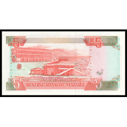 Malawi, P-24a, 5 kwacha, 1990 - Billet de banque en vente sur Monnaies du Monde SHOP