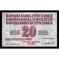 Yougoslavie, P-088b, 20 dinara, 1981 - Billet de banque en vente sur Monnaies du Monde SHOP
