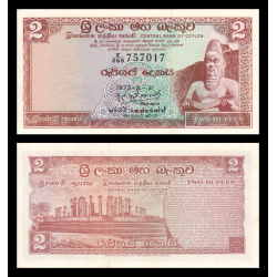 Ceylan, P-072Aa, 2 roupies, 1973 - Billet de banque en vente sur Monnaies du Monde SHOP