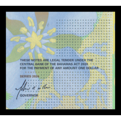 Bahamas, p-77b, 1 dollar, 2024 - Billet de banque en vente sur Monnaies du Monde SHOP