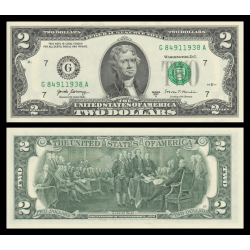 USA, P-w545G, 2 dollars, Chicago IL, 2017 - Billet de banque en vente sur Monnaies du Monde SHOP