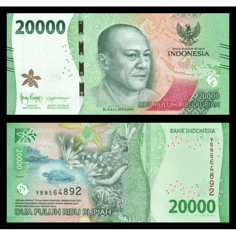 Indonésie, P-w166c, 20 000 rupiah, 2024 - Billet de banque en vente sur Monnaies du Monde SHOP