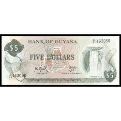 Guyana, P-22f, 5 dollars, 1992 - Billet de banque en vente sur Monnaies du Monde SHOP