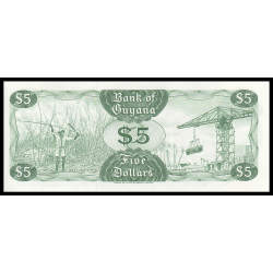 Guyana, P-22f, 5 dollars, 1992 - Billet de banque en vente sur Monnaies du Monde SHOP