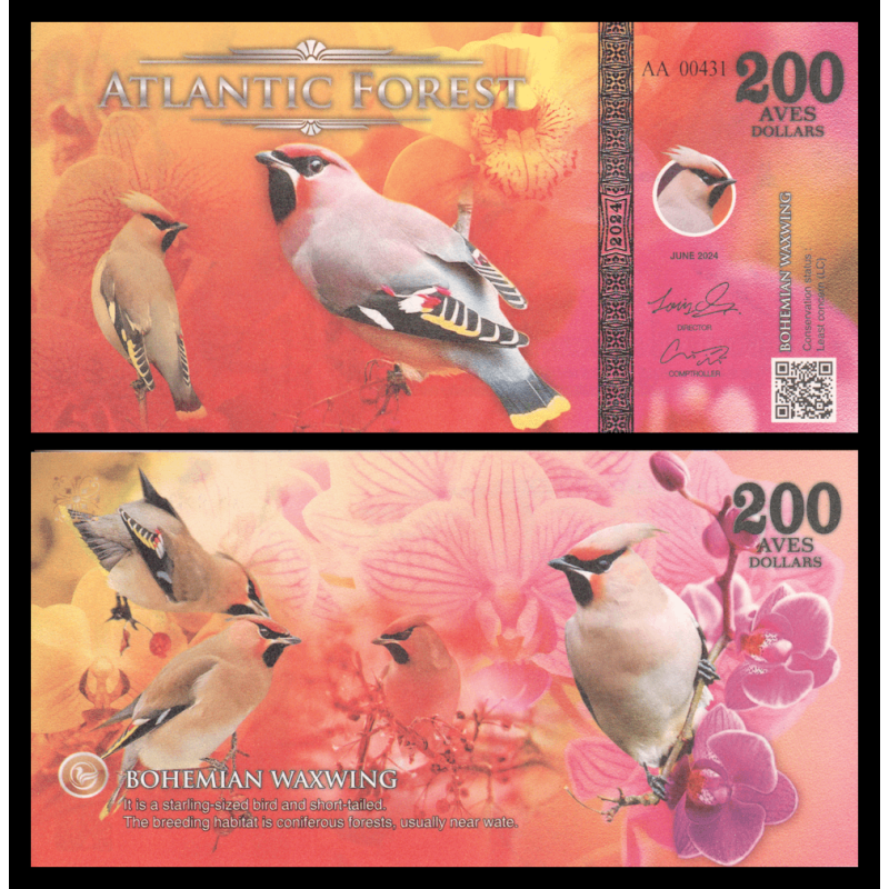 Atlantic Forest, Non Legal, 200 aves dollars, 2024 - Billet de banque en vente sur Monnaies du Monde SHOP
