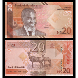 Namibie, P-w21, 20 dollars, 2025, hybride - Billet de banque en vente sur Monnaies du Monde SHOP
