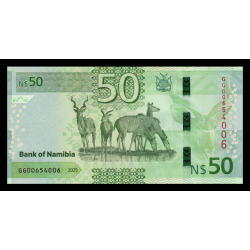 Namibie, P-w22, 50 dollars, 2025 - Billet de banque en vente sur Monnaies du Monde SHOP