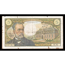 France, P-146b, 5 francs, Louis Pasteur, 1969, B / Fair - Billet de banque en vente sur Monnaies du Monde SHOP