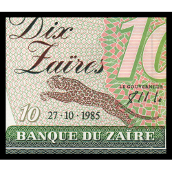 Zaïre, P-27A, 10 zaïres, 1985 - Billet de banque en vente sur Monnaies du Monde SHOP