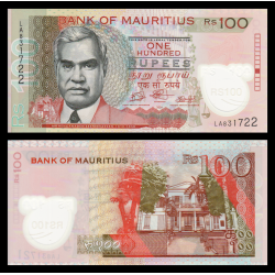 Maurice (ile), P-w65A, 100 roupies, 2024, polymère - Billet de banque en vente sur Monnaies du Monde SHOP