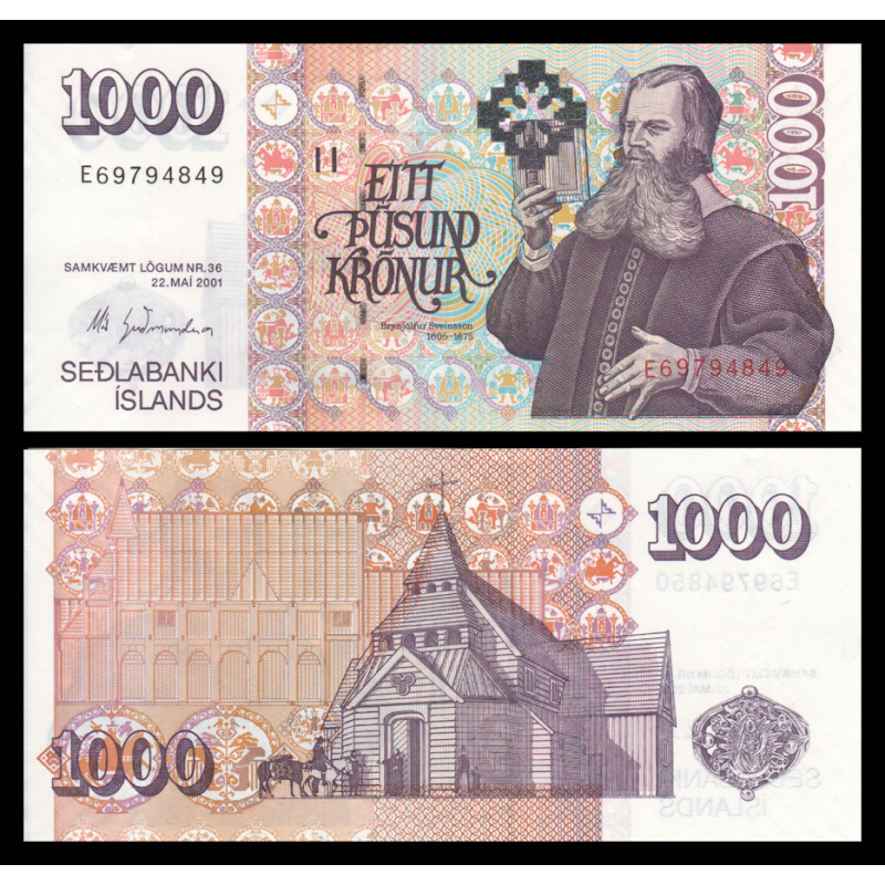Islande, P-59f, 1 000 kronur, 2001 - Billet de banque en vente sur Monnaies du Monde SHOP