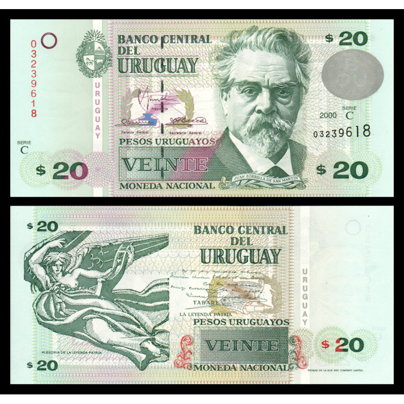 Uruguay, P-083, 20 peso, 2000 - Billet de banque en vente sur Monnaies du Monde SHOP