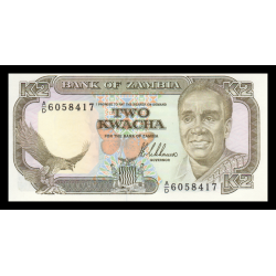 Zambie, P-29, 2 kwacha, 1989 - Billet de banque en vente sur Monnaies du Monde SHOP