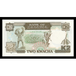 Zambie, P-29, 2 kwacha, 1989 - Billet de banque en vente sur Monnaies du Monde SHOP