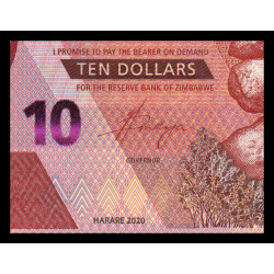 Zimbabwe, P-103, 10 dollars, 2020, hybride - Billet de banque en vente sur Monnaies du Monde SHOP