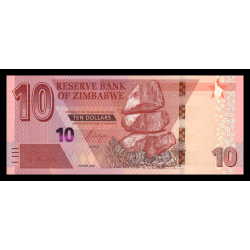 Zimbabwe, P-103, 10 dollars, 2020, hybride - Billet de banque en vente sur Monnaies du Monde SHOP