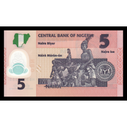 Nigeria, P-38p, 5 naira, 2025, polymère - Billet de banque en vente sur Monnaies du Monde SHOP