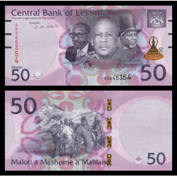Lesotho, P-w28b, 50 maloti, 2024, hybride - Billet de banque en vente sur Monnaies du Monde SHOP