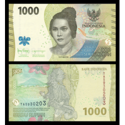 Indonésie, P-162b, 1 000 rupiah, 2023 - Billet de banque en vente sur Monnaies du Monde SHOP