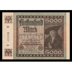 Allemagne, P-81a, 5 000 mark, 1922 - Billet de banque en vente sur Monnaies du Monde SHOP