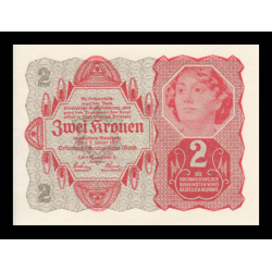Autriche, P-074, 2 kronen, 1922 - Billet de banque en vente sur Monnaies du Monde SHOP