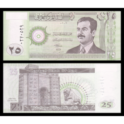 Irak, P-086a, 25 dinars, 2001 - Billet de banque en vente sur Monnaies du Monde SHOP