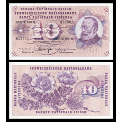 Billet de banque en vente sur Monnaies du Monde SHOP, Switzerland, P-45u2, 10 francs, 1977, Neuf / UNC