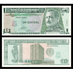 Billet de banque en vente sur Monnaies du Monde SHOP, Guatemala, P-087c, 1 quetzal, 1995, Neuf / UNC