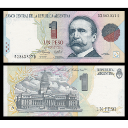 Billet de banque en vente sur Monnaies du Monde SHOP, Argentine, P-339b, 1 peso, 1993, Neuf / UNC
