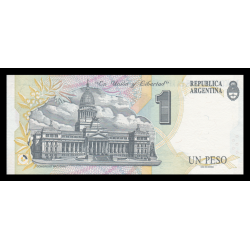 Billet de banque en vente sur Monnaies du Monde SHOP, Argentine, P-339b, 1 peso, 1993, Neuf / UNC