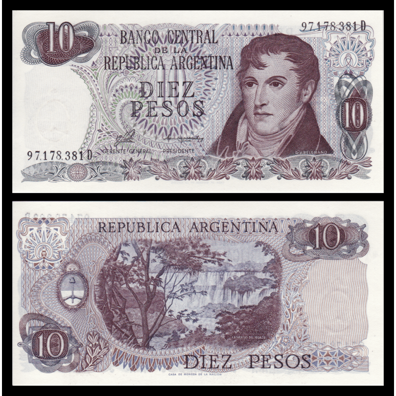 Argentine, P-300, 10 pesos, 1976 - Billet de banque en vente sur Monnaies du Monde SHOP