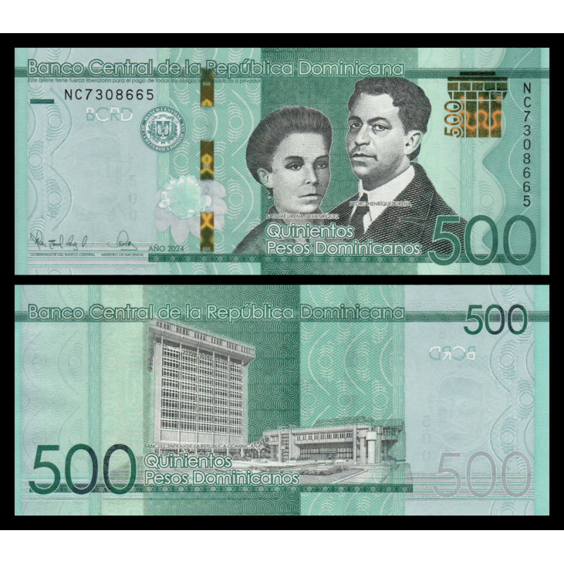 République Dominicaine, P-192g, 500 pesos, 2024, Neuf | Billet de banque en vente sur Monnaies du Monde SHOP