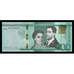 République Dominicaine, P-192g, 500 pesos, 2024, Neuf | Billet de banque en vente sur Monnaies du Monde SHOP