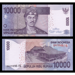 Billet de banque en vente sur Monnaies du Monde SHOP, Indonésie, P-150e, 10 000 rupiah, 2014, Neuf / UNC