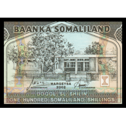 Somaliland, P-05d, 100 shillings, 2002, Neuf / UNC, Billet de banque en vente sur Monnaies du Monde SHOP