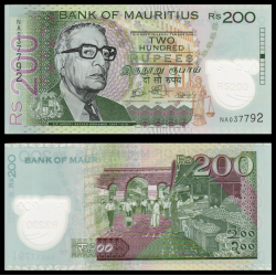Billet de banque en vente sur Monnaies du Monde SHOP, Ile Maurice, P-w65B, 200 roupies, 2024, polymère, Neuf / UNC