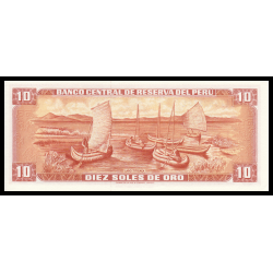 Pérou, P-112, 10 soles de oro, 1976, Presque Neuf / a-UNC - Billet de banque en vente sur Monnaies du Monde SHOP