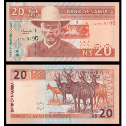 Namibie, P-06b, 20 dollars, 2002, Neuf / UNC | Billet de banque de collection en vente sur Monnaies Du Monde-SHOP