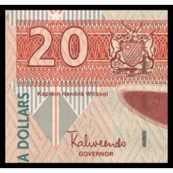 Namibie, P-06b, 20 dollars, 2002, Neuf / UNC | Billet de banque de collection en vente sur Monnaies Du Monde-SHOP