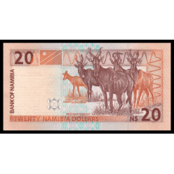 Namibie, P-06b, 20 dollars, 2002, Neuf / UNC | Billet de banque de collection en vente sur Monnaies Du Monde-SHOP