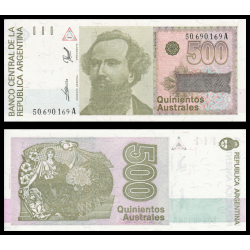 Argentine, P-328b, 500 australes, 1990 - Billet de banque en vente sur Monnaies du Monde SHOP