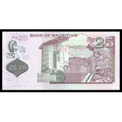 Maurice (île), P-64c, 25 roupies, 2023, polymère, Neuf / UNC | Billet de collection en vente sur Monnaies Du Monde-SHOP