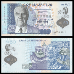 Billet de collection en vente sur Monnaies Du Monde-SHOP | Maurice (île), P-65b, 50 roupies, 2021, polymère, Neuf / UNC