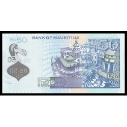 Billet de collection en vente sur Monnaies Du Monde-SHOP | Maurice (île), P-65b, 50 roupies, 2021, polymère, Neuf / UNC
