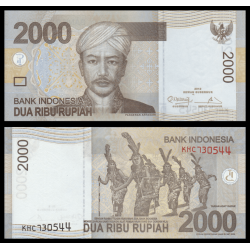 Indonésie, P-148d, 2 000 rupiah, 2012, Neuf / UNC | Billet de banque de collection en vente sur Monnaies Du Monde-SHOP