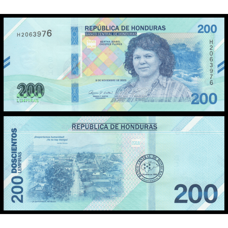 Honduras, P-w114, 200 lempiras, 2023, Neuf / UNC | Billet de collection en vente sur Monnaies Du Monde-SHOP