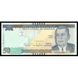 Honduras, P-104c, 50 lempiras, 2022, Neuf / UNC | Billet de banque de collection en vente sur Monnaies Du Monde-SHOP