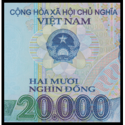 Viêt Nam, P-120o, 20 000 dông, 2025, polymère, Neuf / UNC - Billet de banque de collection en vente sur Monnaies Du Monde-SHOP